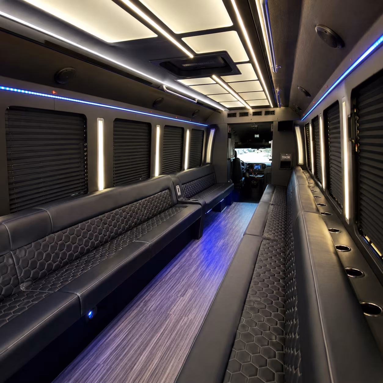 conway party bus rental interior
